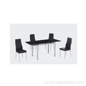 sillas de comedor con respaldo recto y patas de metal